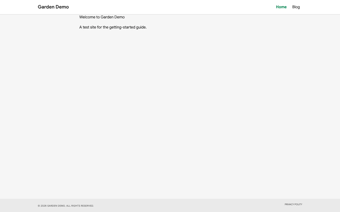 The public home page showing the new heading and text in place of COMING SOON